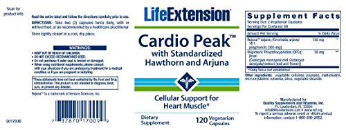 Life Extension Cardio Pico con Estandarizado Espino y Arjuna - 120 Vcaps 140 g