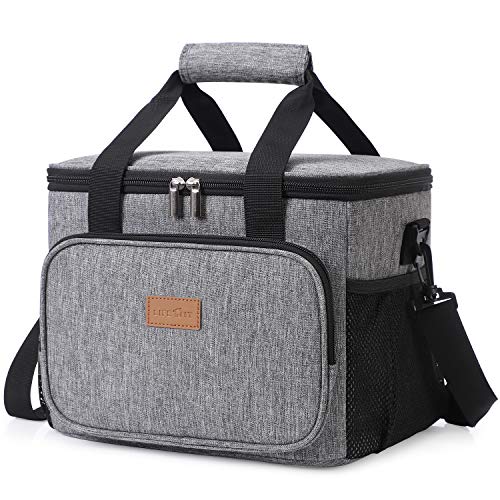 Lifewit 15L Bolsa de Enfriamiento,Bolsa Isotermica de Almuerzo Nevera para Alimentos Frutas Porta de Comida con Forro Plástico Aislamiento Térmico,Genial para Playa,Picnic,Camping,Barbacoa,Gris