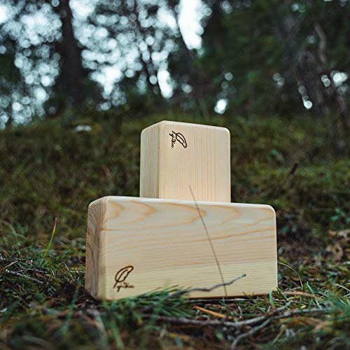 lightbloc Bloque de Yoga de Madera Super Ligero - Made in BCN - Pack 2 Unidades - para Hacer Ejercicios apoyar y profundizar posturas - Hecho a Mano - Accesorios - Ladrillo-Tacos Yoga-Pilates