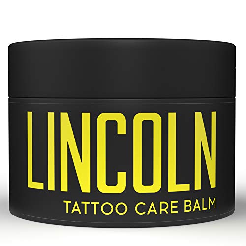 LINCOLN Bálsamo para Tatuajes - Tattoo Balm, Calma Irritaciones e Hidrata la Piel - Eficaz Crema Tatuajes Post Tattoo con Manteca de Karité y Manteca de Cacao - Crema para Tatuajes 100% Natural, 100g