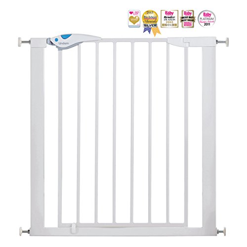 Lindam 051298 Easy Fit Plus Deluxe - Barrera de Seguridad, Blanco, 76 - 82 cm