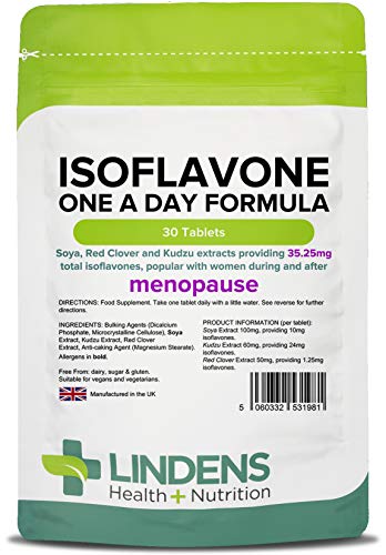 Lindens Isoflavona Una al día Fórmula (Soja Pastillas 30 PACK UK fabricante apto para Veganos y VEGETARIANOS