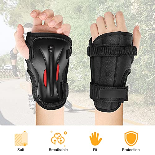 LINGSFIRE Muñequeras para niños, 2 Pack Protecciones de Patinaje para Patinaje, Equipo de protección, guanteletes Ajustables, Soporte de muñeca, Guantes de Scooter para niños Adolescentes Adultos (L)