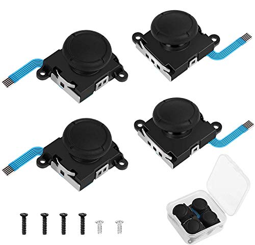 Linkstyle 4PCS Joystick Analógico para Nintendo Switch, Joystick Analógico 3D Derecho e Izquierdo de Repuesto para Controlador Joy-con Rocker de NS con Gorra Kit