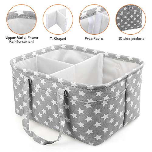 LinStyle Cesta para pañales de bebé, Pañalera, Bolsa organizadora para pañales de bebé Organizador Portátil para Cambiar Pañales cesta de regalo para recién nacidos para pañales y toallitas