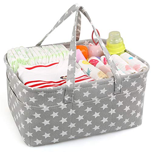 LinStyle Cesta para pañales de bebé, Pañalera, Bolsa organizadora para pañales de bebé Organizador Portátil para Cambiar Pañales cesta de regalo para recién nacidos para pañales y toallitas