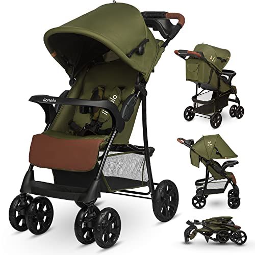 LIONELO Emma Plus Silla de paseo hasta 15 kg 6-36M Respaldo ajustable Cinturón de seguridad de 5 puntos Capucha profunda Organizador para padres Cesta grande para la compra