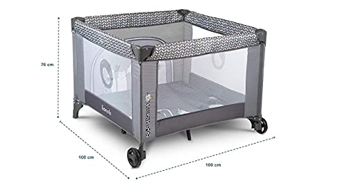 LIONELO Fie Parque para bebés De viaje Para niños de hasta 15 kg Perfecto en casa y de vacaciones Sistema de plegado seguro Bolsa incluida Gris