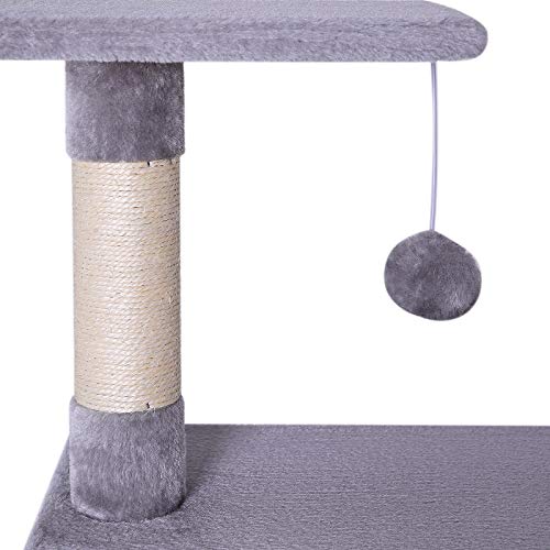 lionto by dibea Árbol rascador árbol para escalar árbol rascador para gatos Altura 85 cm Gris claro