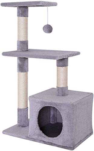 lionto by dibea Árbol rascador árbol para escalar árbol rascador para gatos Altura 85 cm Gris claro