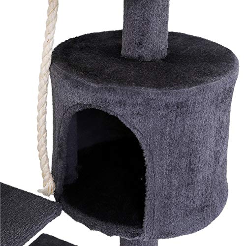 lionto by dibea Árbol rascador para Gatos Altura 112 cm Gris Oscuro