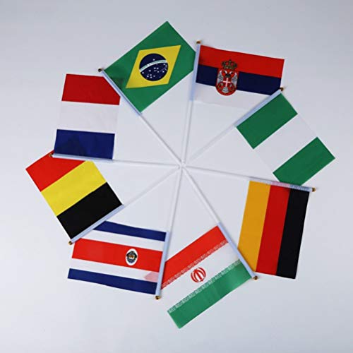 LIOOBO Banderas de 40 países internacionales del mundo de la bandera de mano pequeñas mini banderín banderas para desfiles Copa del Mundo Olímpico Escuela Deportes