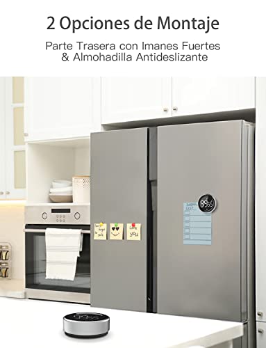 LIORQUE Temporizador de Cocina Digital, Cronómetro Temporizador de Cuenta Atrás 2 en 1, Pantalla LED, 2 Niveles de Brillo, 3 Niveles de Volumen, Imán con Almohadilla de Silicona (Pilas inluidas)