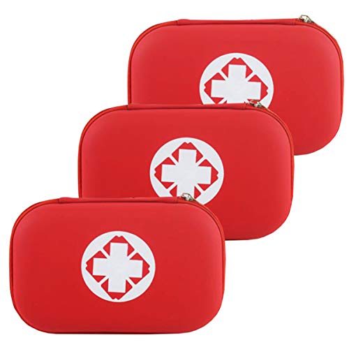 Liuer 3PCS Botiquín de Primeros Auxilios Pequeño para el Coche Hogar Camping Caza Viajes Aire Libre o Deportes Botiquín de Primeros Auxilios Survival Tools Mini Box Kit Bolsa Médica(Paquete Vacio)