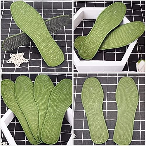 LIXBD 20 pares de plantillas de algodón transpirables y ergonómicas descalzadas plantillas para zapatos para mujeres, hombres y adultos (color: verde, tamaño: 23,5 x 8 x 0,5 cm)