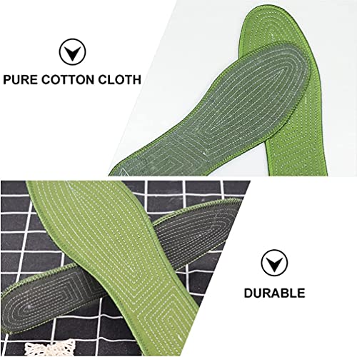 LIXBD 20 pares de plantillas de algodón transpirables y ergonómicas descalzadas plantillas para zapatos para mujeres, hombres y adultos (color: verde, tamaño: 23,5 x 8 x 0,5 cm)