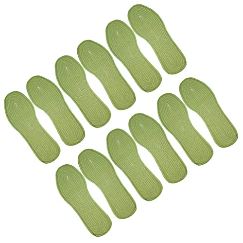 LIXBD 20 pares de plantillas de algodón transpirables y ergonómicas descalzadas plantillas para zapatos para mujeres, hombres y adultos (color: verde, tamaño: 23,5 x 8 x 0,5 cm)