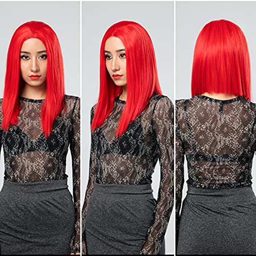 LKJJTG Peluca Femenina Apasionada Bruja Mágica Centro Mágico Dividir Clavícula Straight Pein Pein Peluca Encaje Sin Fisuras Cabello Completo Set Halloween Cosplay Partido P