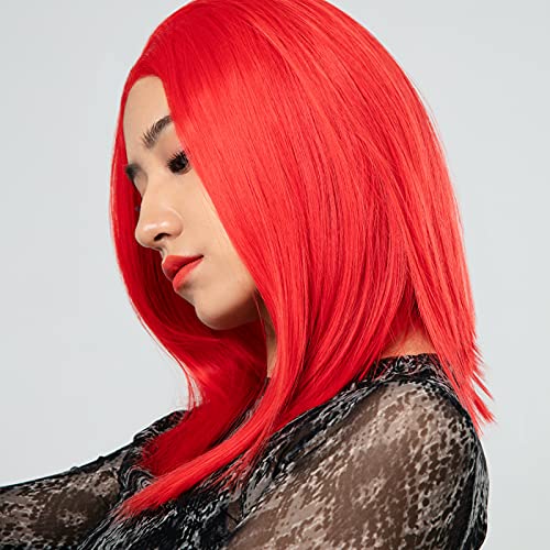 LKJJTG Peluca Femenina Apasionada Bruja Mágica Centro Mágico Dividir Clavícula Straight Pein Pein Peluca Encaje Sin Fisuras Cabello Completo Set Halloween Cosplay Partido P