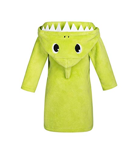 Lodunsyr Albornoces Niña Niño Pijamas y Batas Infantil Textiles de Baño Muchacha Verde Tiburón Albornoz con Capucha Batas Regalos Suave Ropa de Dormir 2-9 Años