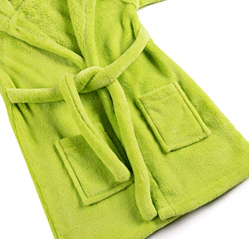 Lodunsyr Albornoces Niña Niño Pijamas y Batas Infantil Textiles de Baño Muchacha Verde Tiburón Albornoz con Capucha Batas Regalos Suave Ropa de Dormir 2-9 Años