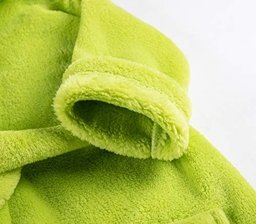 Lodunsyr Albornoces Niña Niño Pijamas y Batas Infantil Textiles de Baño Muchacha Verde Tiburón Albornoz con Capucha Batas Regalos Suave Ropa de Dormir 2-9 Años