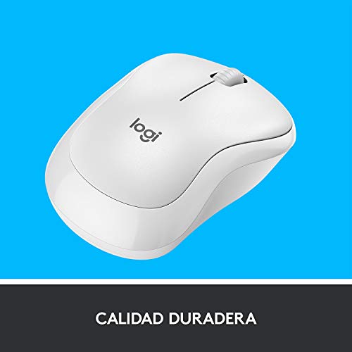 Logitech M220 Ratón Inalámbrico, Botones Silenciosos, 2,4 GHz con Nano-Receptor USB, Seguimiento Óptico 1000 DPI, Batería 18 Meses, Ambidiestro, Compatible con PC/Mac/Portátil - Blanco