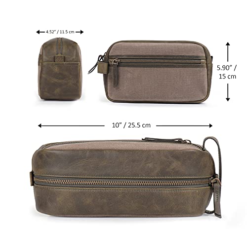 Londo Bolso de Aseo, Viaje en Cuero Genuino, para cosméticos, afeitarse los artículos, Dopp Kits, Unisex