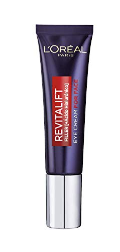 L'Oréal Paris Crema Antiedad de Ojos y Rostro Revilafit Filler, Con Ácido Hialurónico, Rellena Arrugas e Hidrata Intensamente, Eficacia Multizona, Sin Perfume, 30 ml