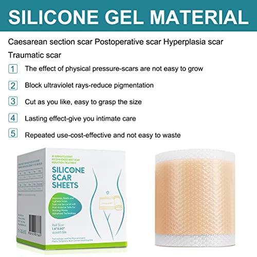 Lseqow Cinta de silicona para cicatrices, cinta autoadhesiva para eliminar cicatrices, parche médico para cicatrices, gel para cicatrices de silicona para quemaduras, queloides, acné