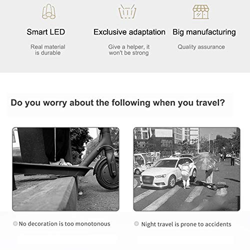 LTXDJ Tira de luz para Scooter eléctrico, luz de Tira LED de Advertencia de Scooter Plegable, luz Decorativa de Seguridad para Ciclismo Impermeable para Xiaomi M365 / Pro/Ninebot
