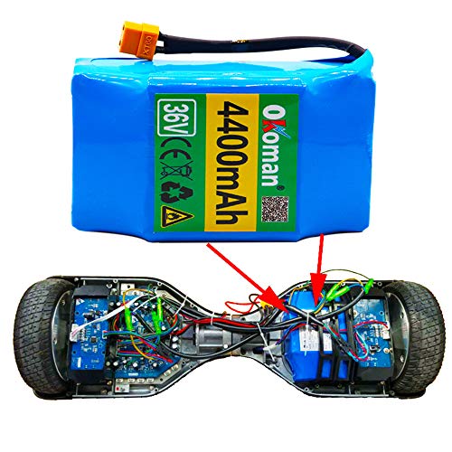 LUC 36V 4.4Ah 4400mah Alto Drenaje 2 Ruedas Scooter electrico Auto Equilibrio Paquete de baterías de Litio para Autoequilibrante para 6.5"7"