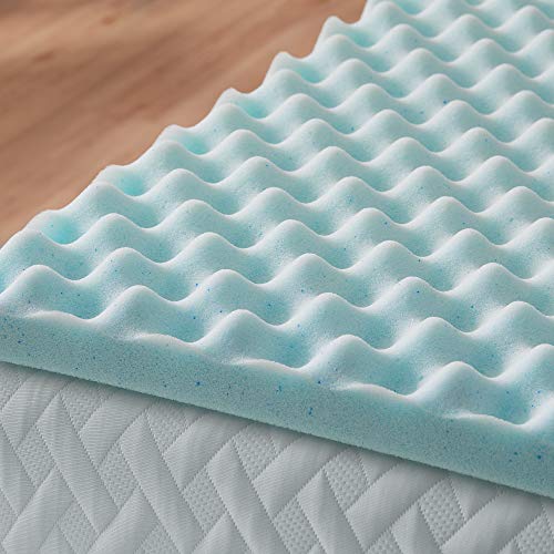 LUCID Sobrecolchón viscoelástico de 5 cm partículas de Gel: diseño de cartón de Huevos, Memory Foam, 80x190