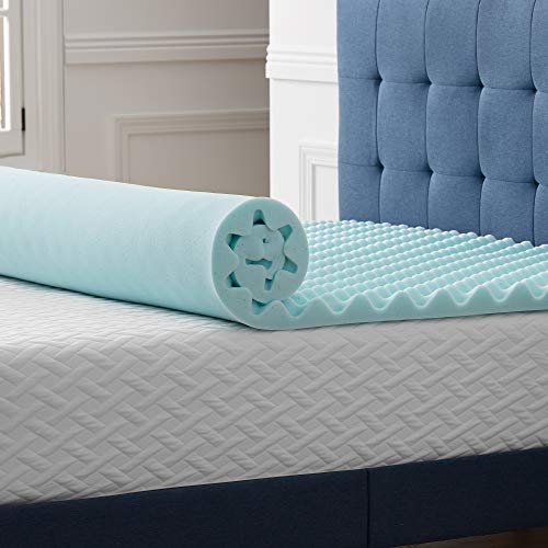 LUCID Sobrecolchón viscoelástico de 5 cm partículas de Gel: diseño de cartón de Huevos, Memory Foam, 80x190