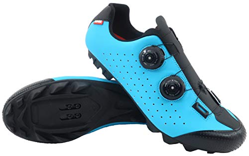 LUCK Zapatilla de Ciclismo MTB Eros con Doble Cierre rotativo de Alta precisión. (43 EU, Azul)