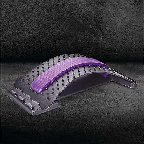 Lumbak Pro Morado- Dispositivo de Estiramiento, 3 Niveles, 3 Modos, Acupuntura, Corrige la Postura de la Espalda, Alivia la Rigidez Muscular, Flexible, Reduce el Estrés