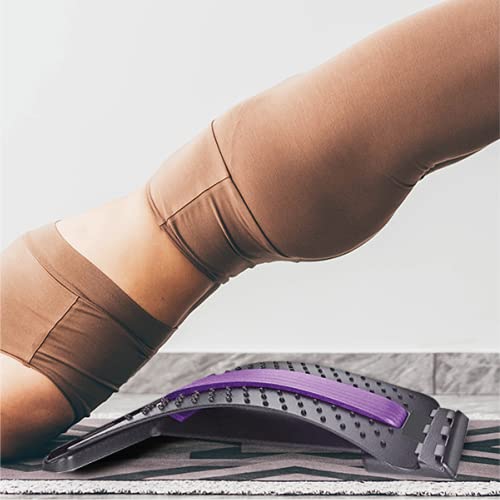 Lumbak Pro Morado- Dispositivo de Estiramiento, 3 Niveles, 3 Modos, Acupuntura, Corrige la Postura de la Espalda, Alivia la Rigidez Muscular, Flexible, Reduce el Estrés