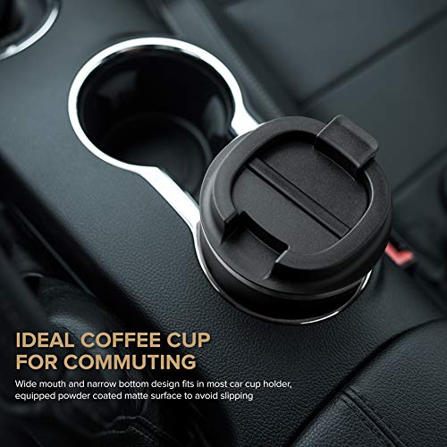 Lungogo Taza de Café Aislamiento Vaso de Viaje Diseño a Prueba de Fugas Frasco de Vacío de Doble Acero Inoxidable Café para Llevar 380ML, Rosado