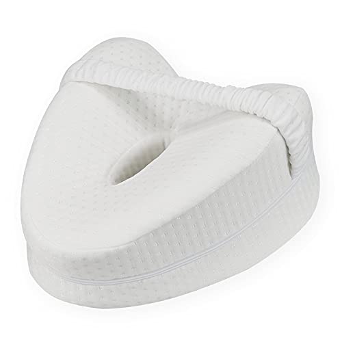 Lunriwis Almohada Entre Piernas Dormir,Cojin Ortopédico Piernas para Las Rodillas, Almohada para Rodillas Almohada ortopédica de Espuma viscoelástica para Pierna y Rodilla,Cojines Rodillas(Blanca)