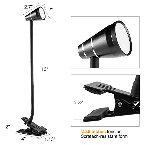 Luz de Lectura LUXJET, Luz de Clip Enchufable, 3 Modos, 2 Tipos de Conmutación de Intensidad de Luz, Clip de Luz Deportiva Flexible de 360 ​​°, Uso de Lectura Nocturna, Lectura de Niños, Cabecera