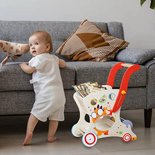 LXVTY Mini carrito de compras, cesta de almacenamiento, juguete de plástico para niños, juguete de simulación para niños con asiento infantil y ruedas de 37 x 25 x 48 cm