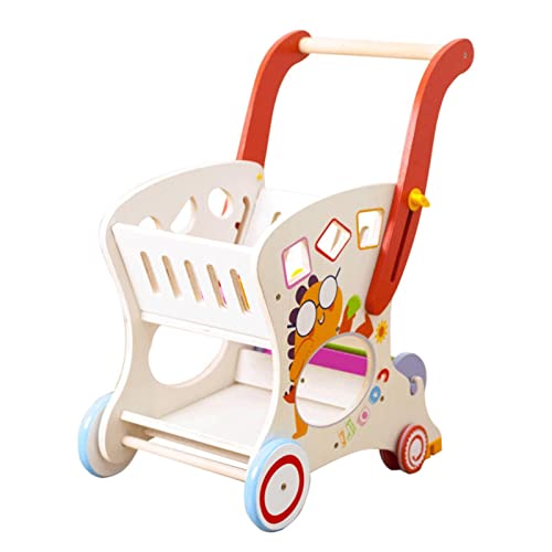 LXVTY Mini carrito de compras, cesta de almacenamiento, juguete de plástico para niños, juguete de simulación para niños con asiento infantil y ruedas de 37 x 25 x 48 cm