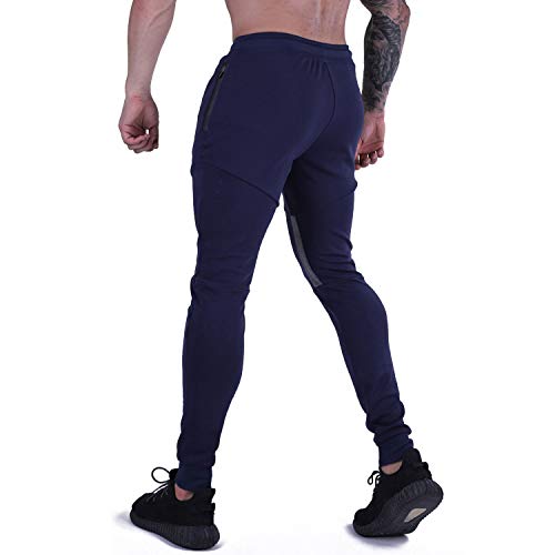 LY4U Pantalones Deportivos para Hombre Pantalones de chándal de chándal Pantalones de Gimnasia de Entrenamiento Causal Bolsillos con Cremallera