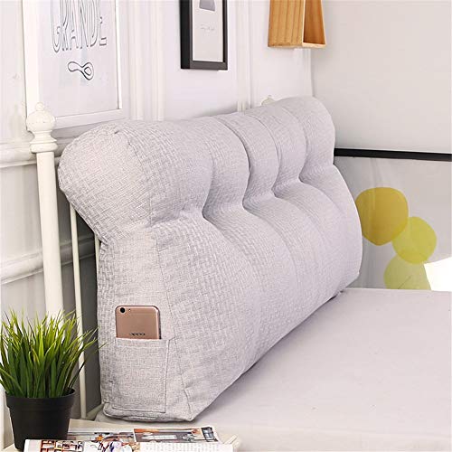 LYDMLZYD Lino Cabecero Triángulo Cojines Simple Curva Respaldo Grande Almohada Desmontable Suave cabecero Cojines amortiguaro para Sofá Cama Dormitorio Oficina etc