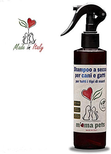 M' Ma Pets Champú en Seco para Perros y Gatos - Ideal para un Lavado Rápido sin Utilizar Agua - 250 ml