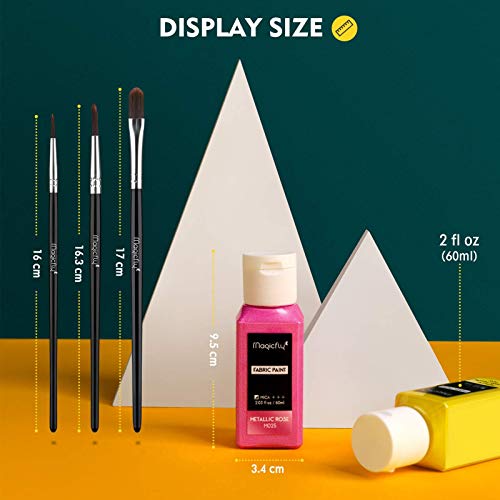 Magicfly Soft Pintura para Tela Textil Ropa Permanente Juego de 30 Colores 60 ML, Lavable & No se Necesita Calefacción, para Pintar Camisetas, Lona, Bolsas, Vaqueros, Zapatillas