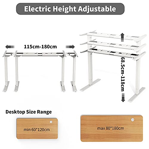 MAIDeSITe Mesa Regulable Altura con 2 Motor, 4 Controlador de Memoria Digital, Funcional Anticolisión, Escritorio de Pie Ajustable Escritorio Electrico