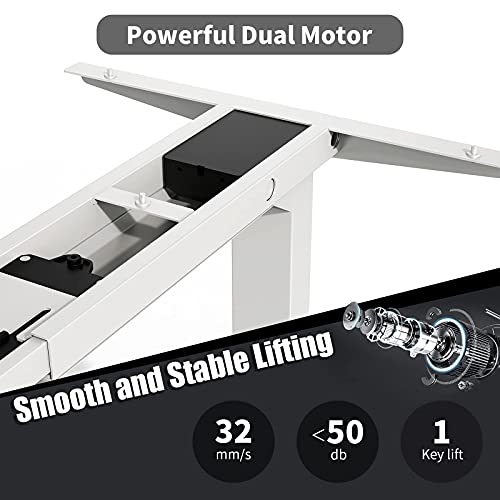 MAIDeSITe Mesa Regulable Altura con 2 Motor, 4 Controlador de Memoria Digital, Funcional Anticolisión, Escritorio de Pie Ajustable Escritorio Electrico