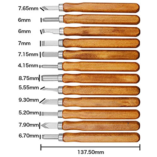 MAIKEHIGH 14Pcs Kit de herramientas de talla de madera - Cinceles de talla profesional Cuchillo Mango para esculturas de bricolaje Expertos de carpinteros Principiantes con cubiertas protectoras