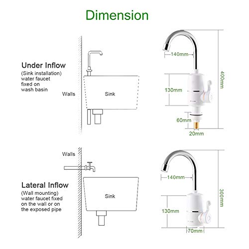 Majome 1 unids Grifo eléctrico del Grifo instantáneo Calentador de Agua Caliente para el baño en casa Cocina estándar de la UE